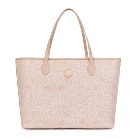 Tous Handbags - TOUS Kaos Large Tote Bag in Pink Rose Canvas